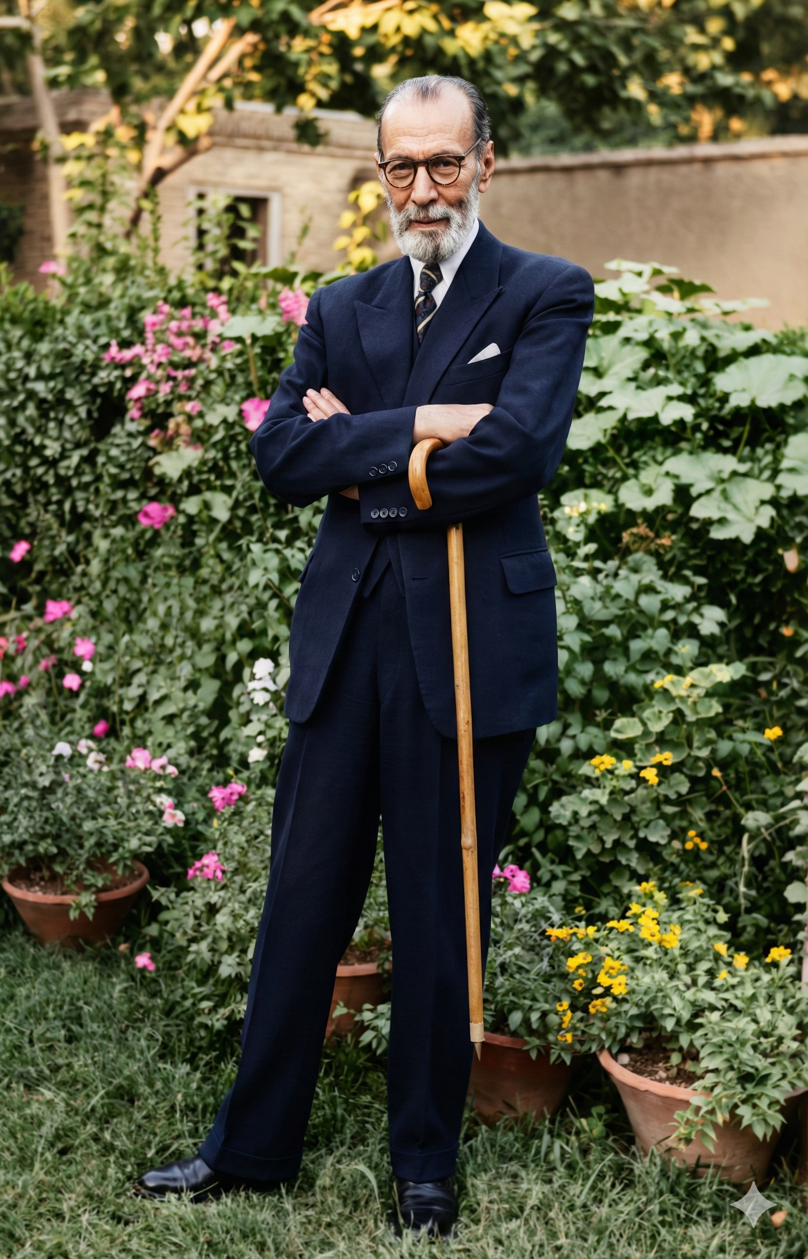 تصویر ملک‌الشعرای بهار (بهبود یافته / رنگی شده)