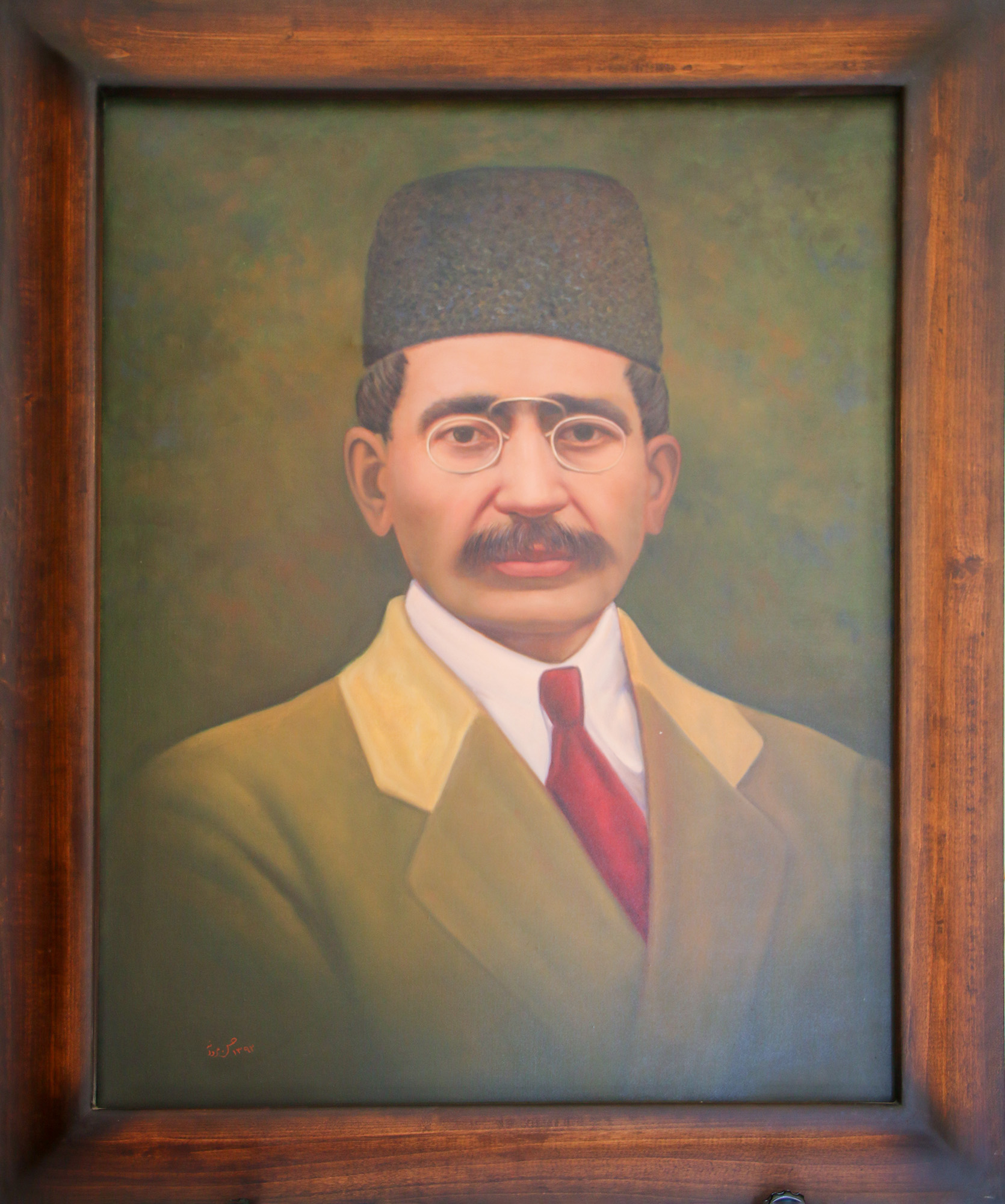 تصویر نقاشی پرتره ایرج میرزا در موزه پروین اعتصامی در تبریز