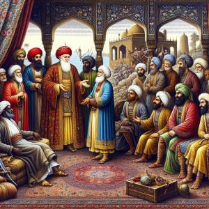 فانوس خیال » تصویر 1647 - مولانا » مثنوی معنوی » دفتر ششم » بخش ۱۰ - وا نمودن پادشاه به امرا و متعصبان در راه ایاز سبب فضیلت و مرتبت و قربت و جامگی او بریشان بر وجهی کی ایشان را حجت و اعتراض نماند